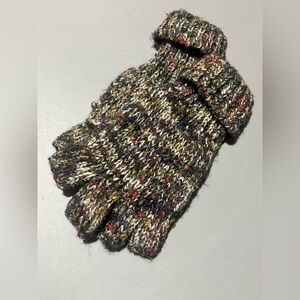 Multicolor Knit Fingerless Gloves